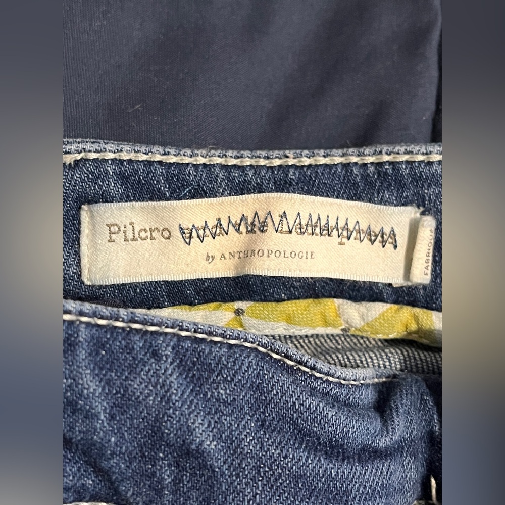 Pilcro Anthropologie Dark Cropped High Waist Wide Leg Jeans sz 27 - Picture 10 of 13
